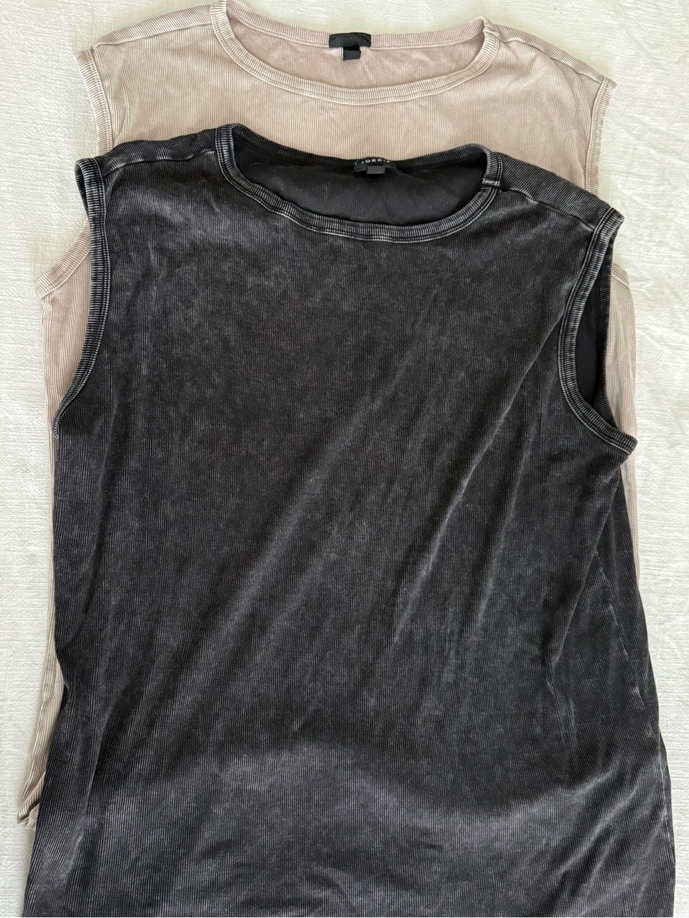 Torrid Mineral-Wash Sleeveless Tank Tops in Black and Beige
